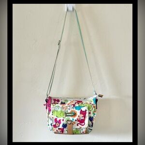 Lily Bloom Love Cats Crossbody Bag Purse Kitty Kitten Colorful Fun Adorable
